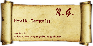 Movik Gergely névjegykártya